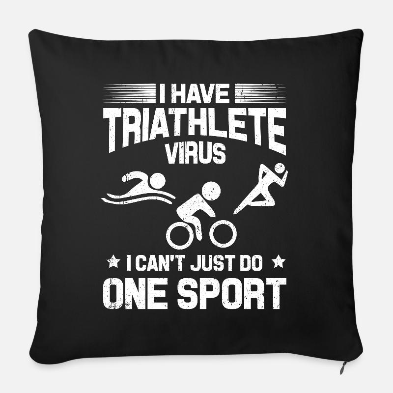 Triathlon - Sofakissen mit Füllung 45 x 45 cm - Schwarz