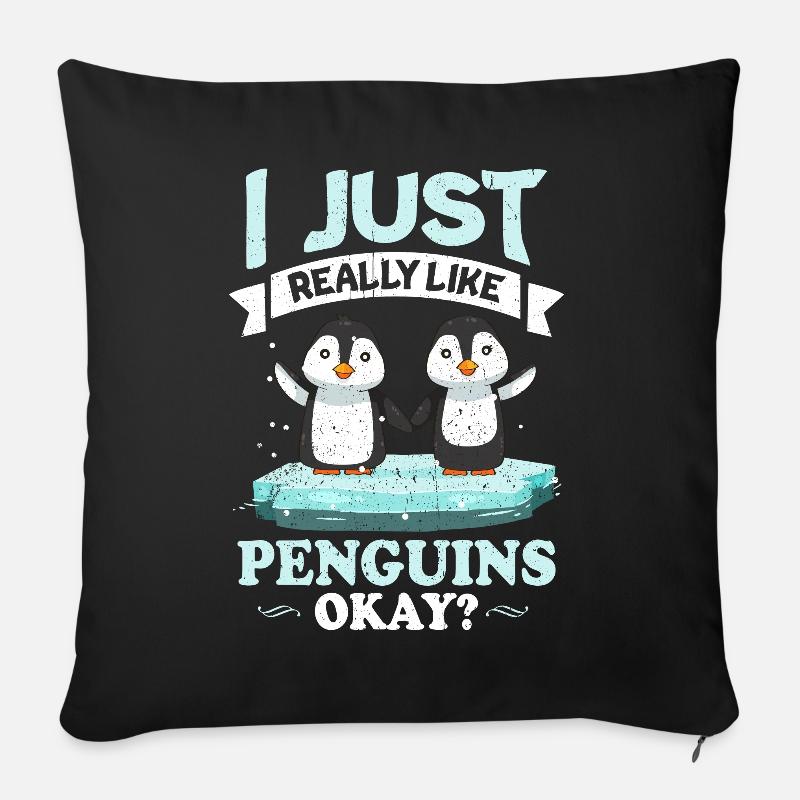 Pinguin - Sofakissen mit Füllung 45 x 45 cm - Schwarz