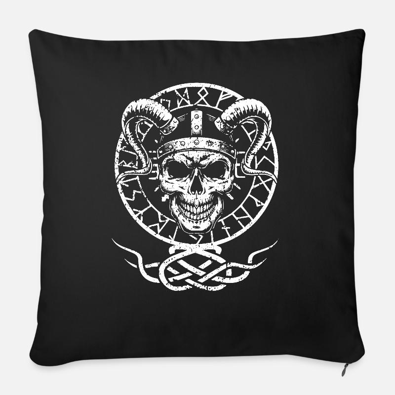 Okklutismus Wikinger Schädel Keltisch Germanisch - Sofakissen mit Füllung 45 x 45 cm - Schwarz