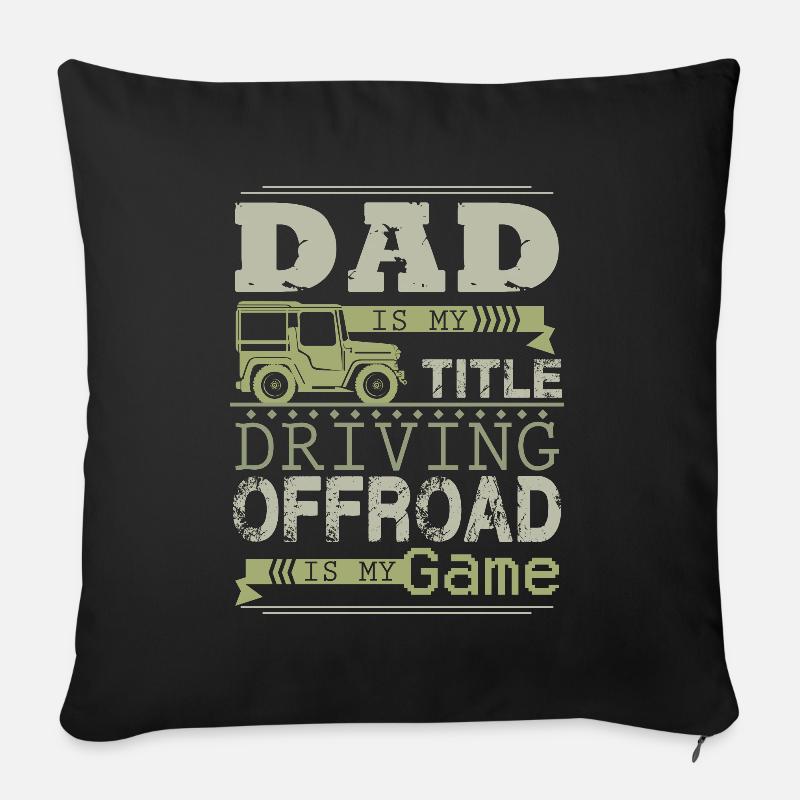 Offroad Papa - Sofakissen mit Füllung 45 x 45 cm - Schwarz