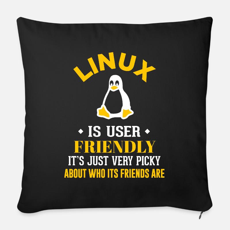 Linux Geek Coding Programmierer Nerd - Sofakissen mit Füllung 45 x 45 cm - Schwarz