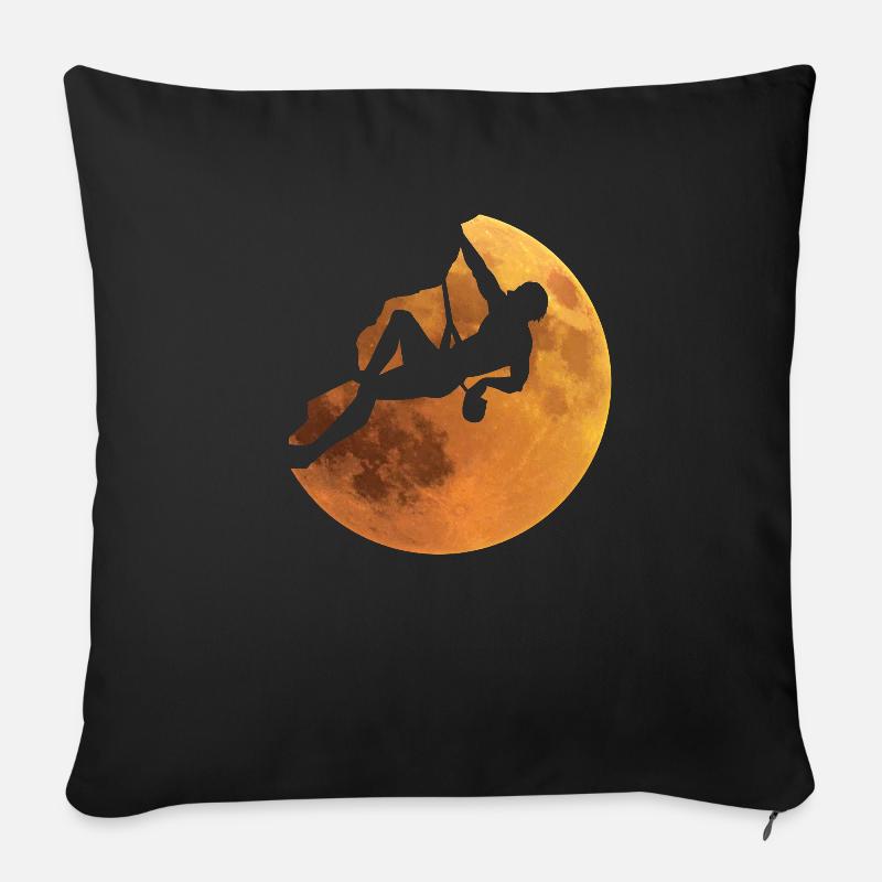 Climbing Moon Felsklettern Couldern Romantisch - Sofakissen mit Füllung 45 x 45 cm - Schwarz