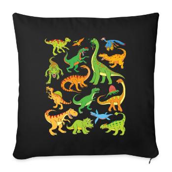 dinosaur - Sofa pillow with filling 45cm x 45cm - black - Front