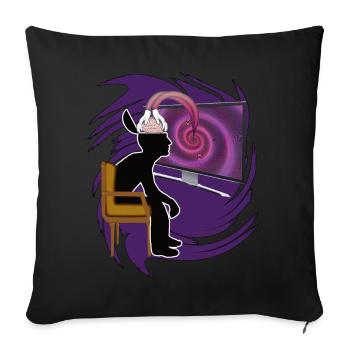 Symbole de la manipulation par la télévision et les médias. - Coussin et housse de 45 x 45 cm - noir - Devant