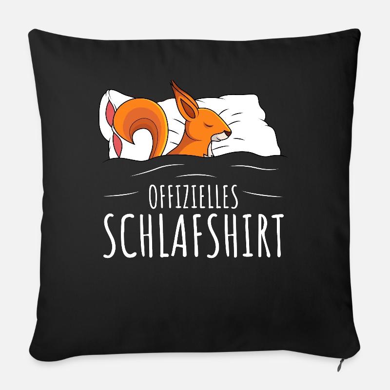 Offizielles Schlafshirt Eichhörnchen Geschenk - Sofakissen mit Füllung 45 x 45 cm - Schwarz
