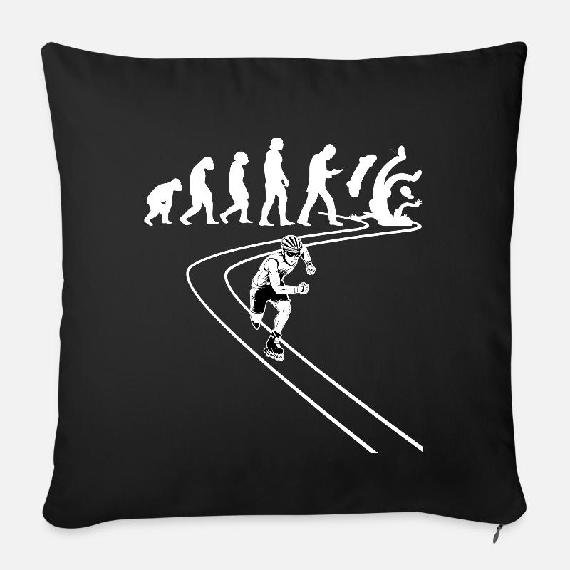 Inline-Skating Rollerskater Inline-Skater - Sofakissen mit Füllung 45 x 45 cm - Schwarz