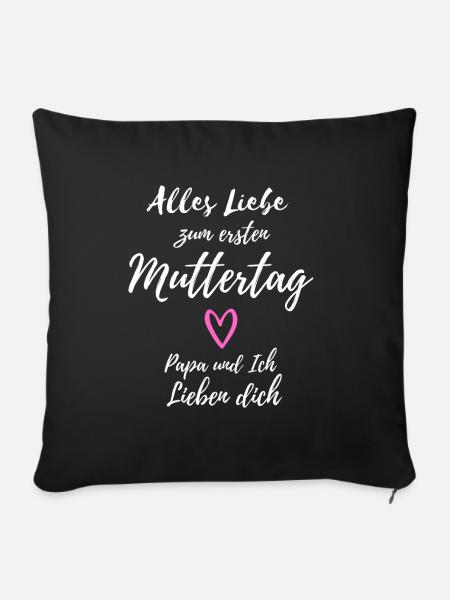 Baby Muttertag Mädchen - Sofakissen mit Füllung 45 x 45 cm - Schwarz