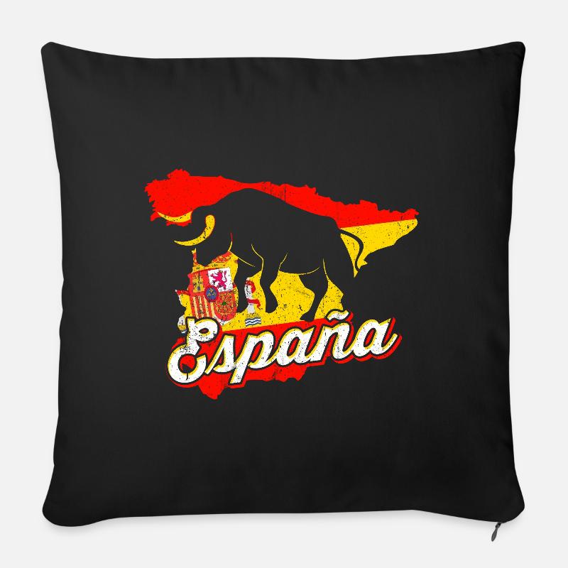 Spanien - Sofakissen mit Füllung 45 x 45 cm - Schwarz