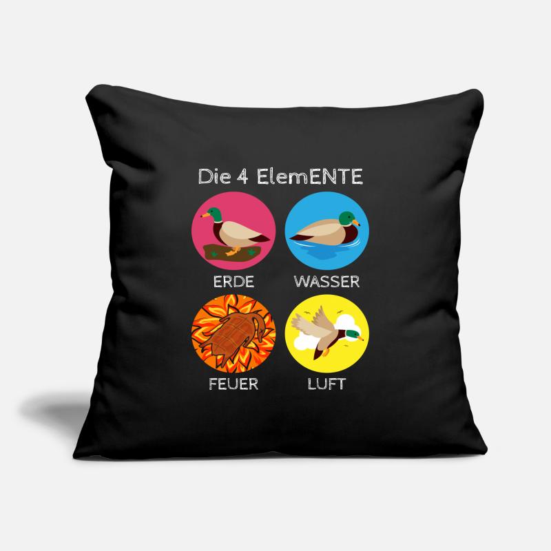 Les 4 Canard ElemENTE Canard Feu Eau Coussin et housse de 45 x 45 cm