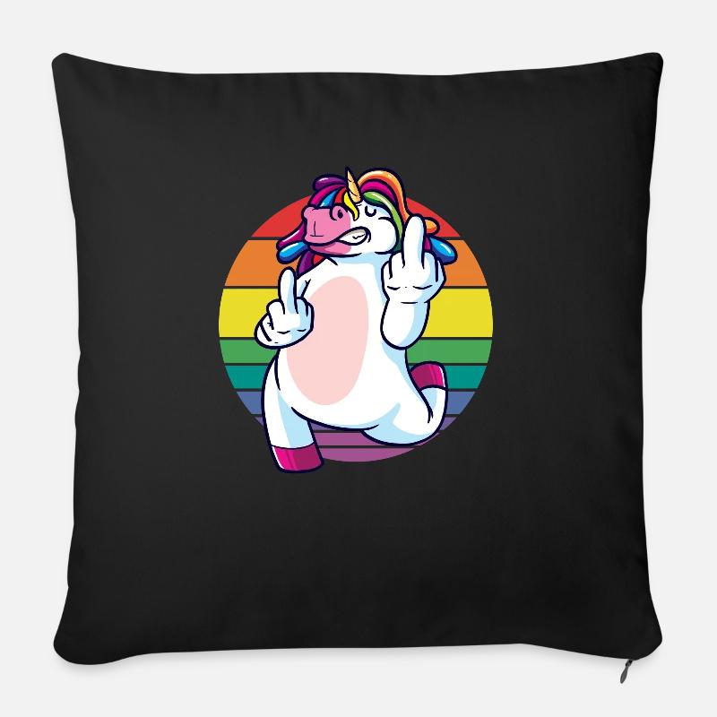 Lustiger Einhorn Spruch über Einhörner! - Sofakissen mit Füllung 45 x 45 cm - Schwarz