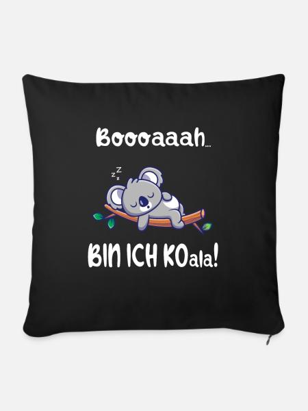 Lustige Koala Geschenke - Sofakissen mit Füllung 45 x 45 cm - Schwarz