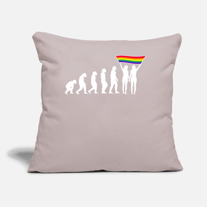 LGBTQ Evolution lesbienne pride lesbiennes drapeau Coussin et housse de 45 x 45 cm