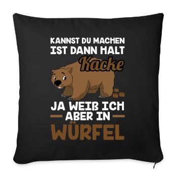 Wombat Würfel Kot - Sofakissen mit Füllung 45 x 45 cm - Schwarz - Vorne