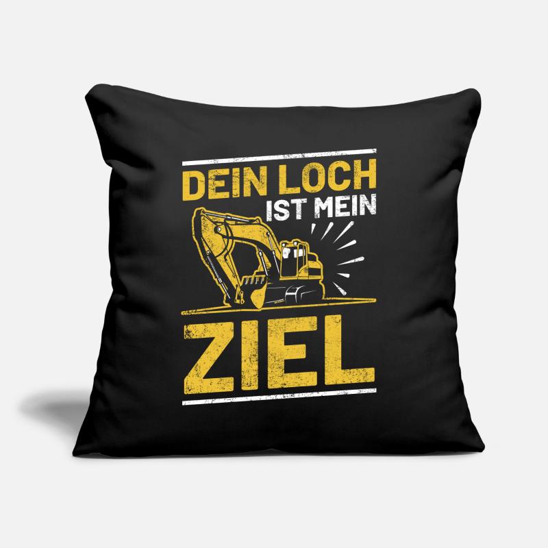 Lustiger Bagger Baggerfahrer Bauarbeiter Spruch Sofakissen mit Füllung 45 x 45 cm