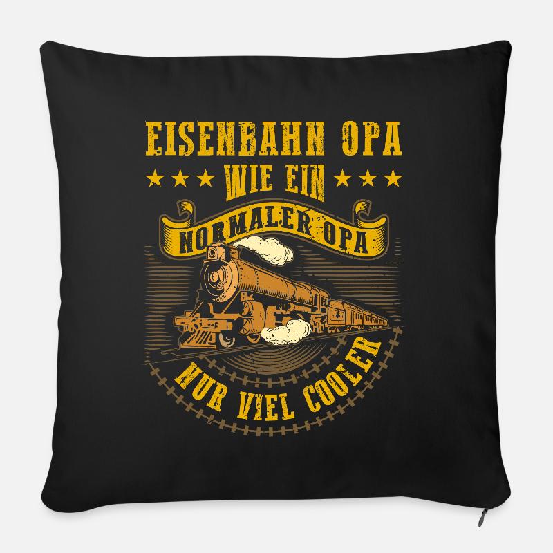 Eisenbahn - Sofakissen mit Füllung 45 x 45 cm - Schwarz