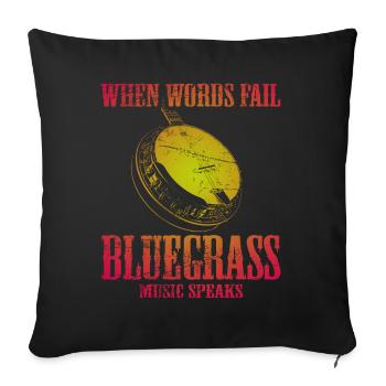 Bluegrass Banjo Guitar - Sofa pillow with filling 45cm x 45cm - black - Front