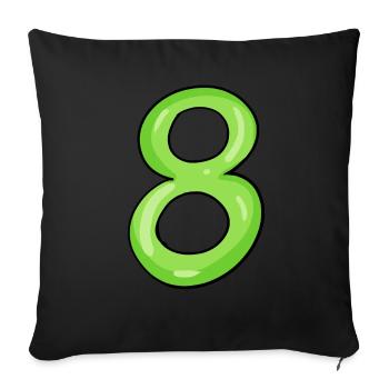 8 - Sofa pillow with filling 45cm x 45cm - black - Front
