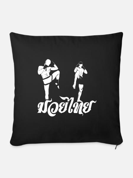 Muay Thai Wettkampf - Sofakissen mit Füllung 45 x 45 cm - Schwarz