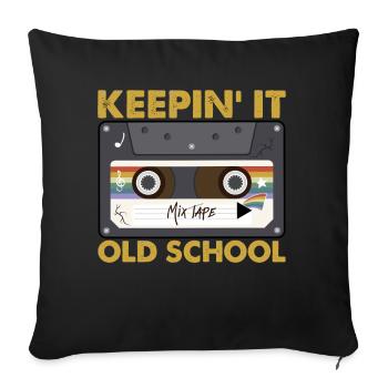 Keepin' It Old School Mix Tape - Coussin et housse de 45 x 45 cm - noir - Devant
