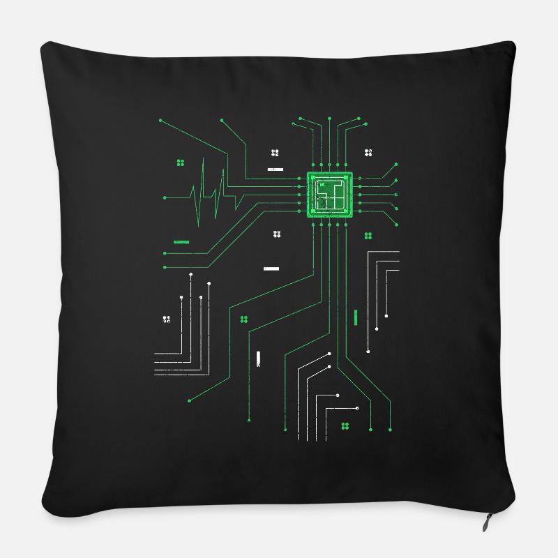 Admin Computer Herz Informatiker - Sofakissen mit Füllung 45 x 45 cm - Schwarz
