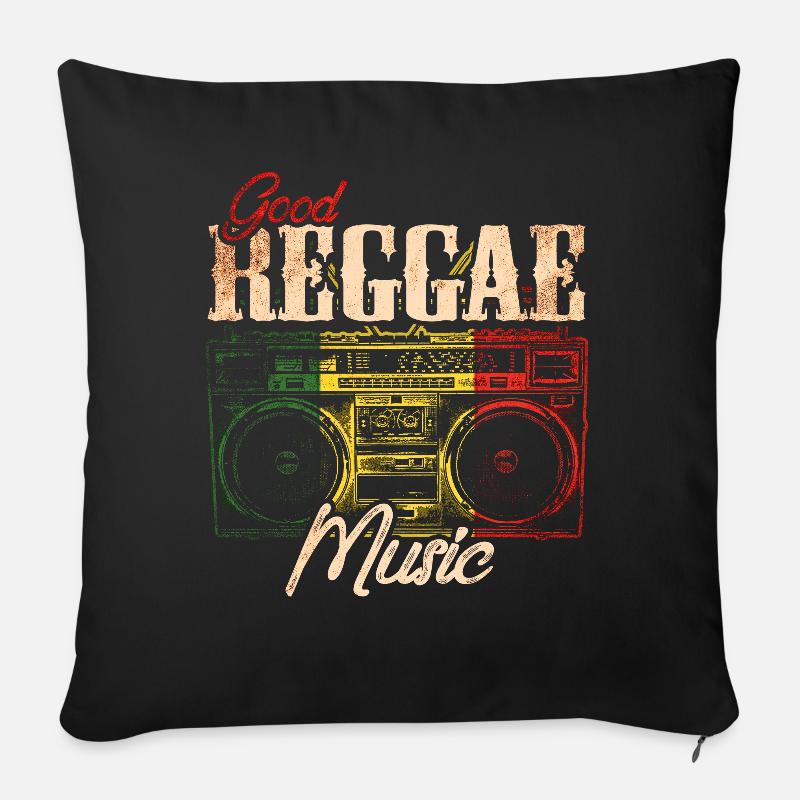 Reggae Musik - Sofakissen mit Füllung 45 x 45 cm - Schwarz