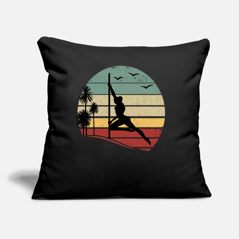 Sunset Pole Dance Pole Dancing Rétro Pole Dance Coussin et housse de 45 x 45 cm