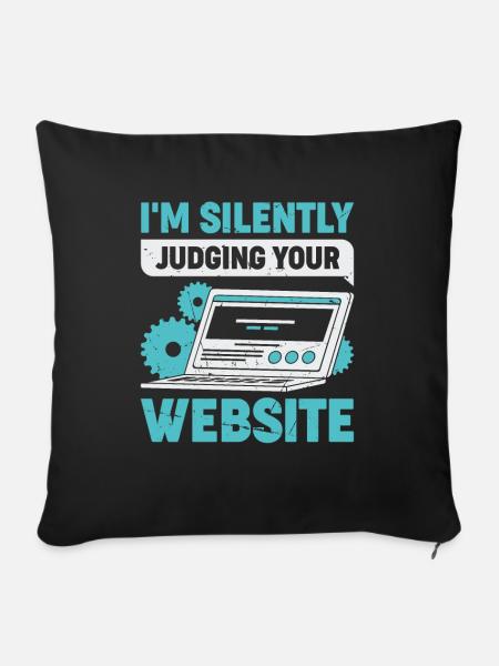 Lustiges Webdesign Webdesigner Geschenk - Sofakissen mit Füllung 45 x 45 cm - Schwarz