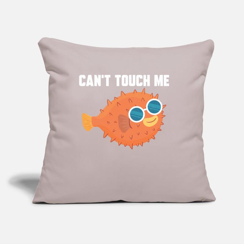 Puffer fish Buffer fish Fish Balloon fish Fish Sofa pillow with filling 45cm x 45cm