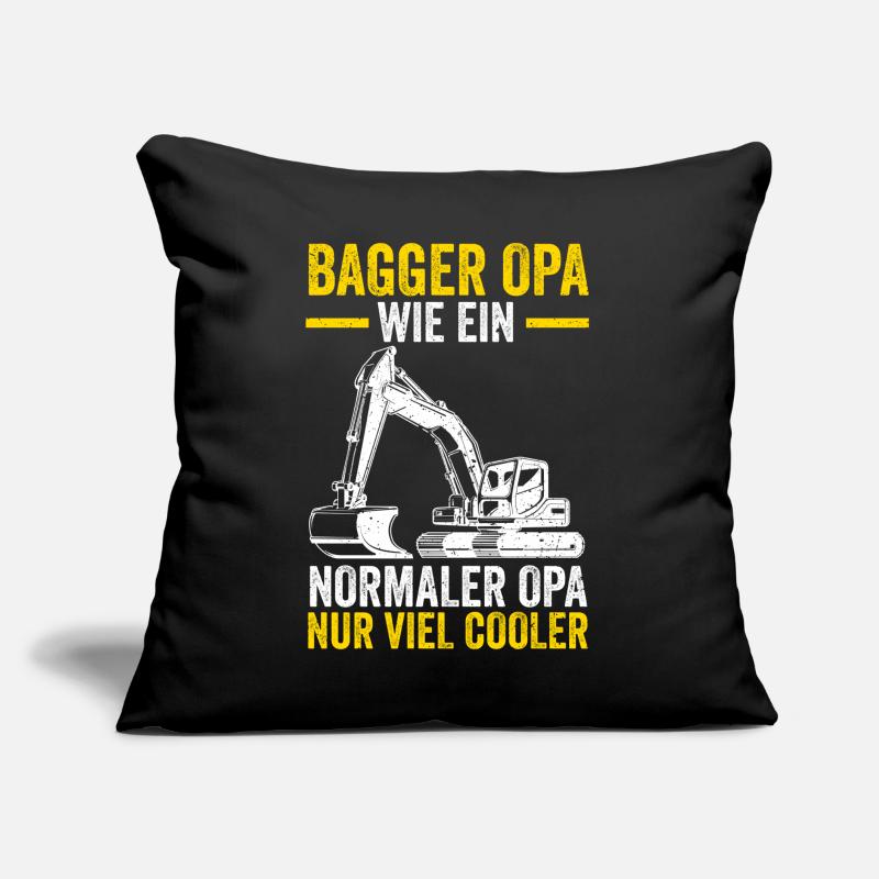 Bagger Opa Großvater Baggern Baggerfahrer Sofakissen mit Füllung 45 x 45 cm