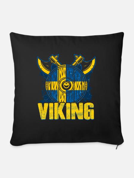 Schwedischer Wikinger - Sofakissen mit Füllung 45 x 45 cm - Schwarz