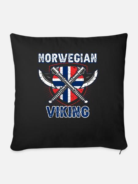 Norwegischer Wikinger - Sofakissen mit Füllung 45 x 45 cm - Schwarz