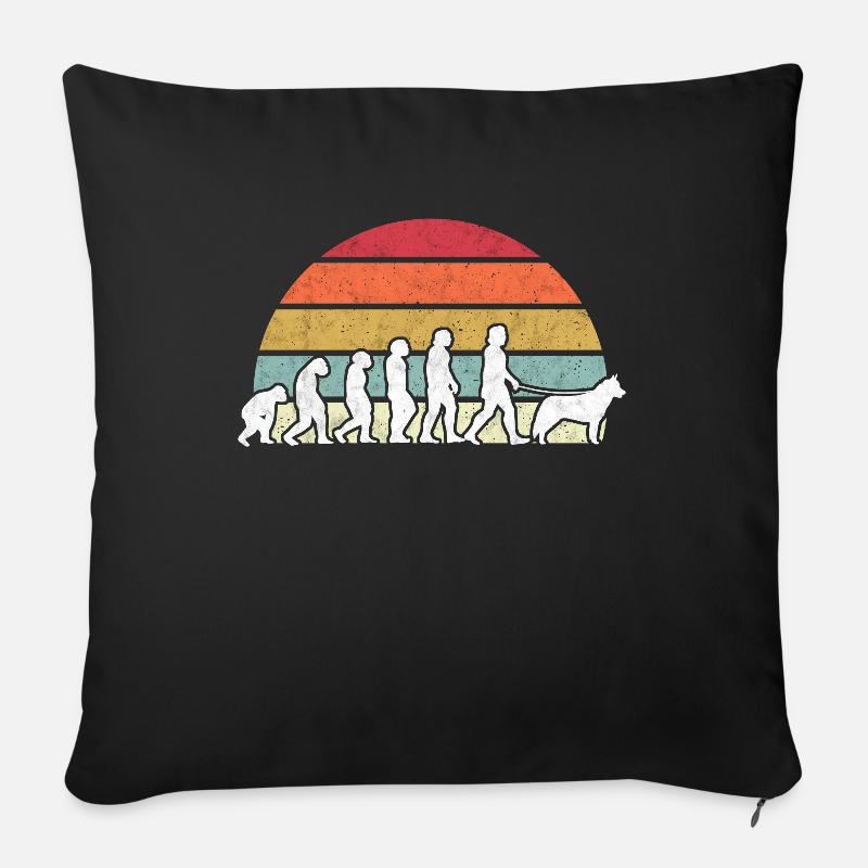 Tamaskan Evolution Vintage Wolf-Hund Tamaskan - Sofakissen mit Füllung 45 x 45 cm - Schwarz