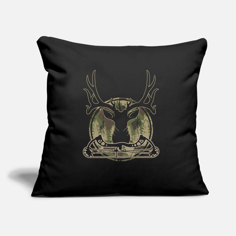 Hirschkopf Compound Bow Jäger Pfeil & Bogen Sofakissen mit Füllung 45 x 45 cm