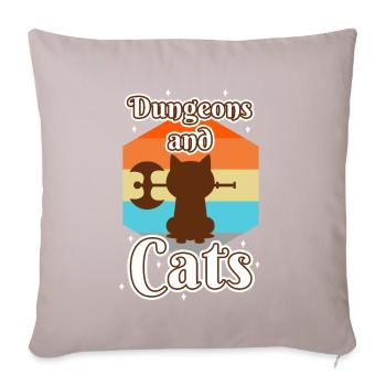 Dungeons and Cats - Sofa pillow with filling 45cm x 45cm - light taupe - Front