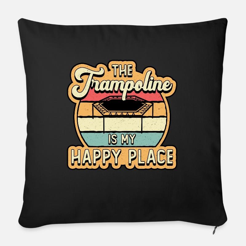 Trampolinspringer Trampoline Trampolin Geschenk - Sofakissen mit Füllung 45 x 45 cm - Schwarz