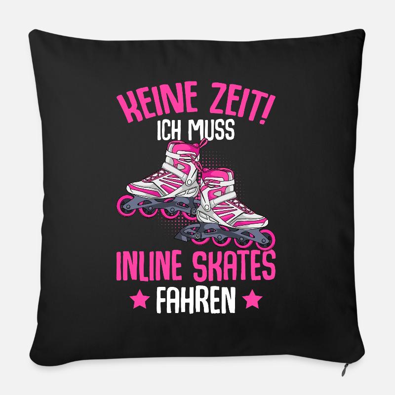 Inline Skates Inline Skating Inline Skater - Sofakissen mit Füllung 45 x 45 cm - Schwarz