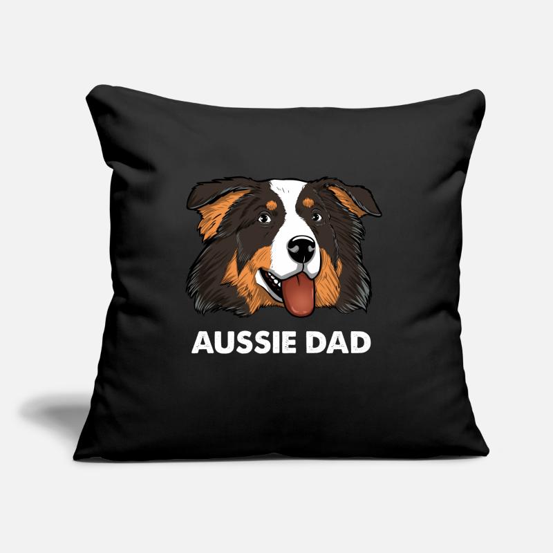 Aussie Dad Australian Shepherd Papa Sofakissen mit Füllung 45 x 45 cm