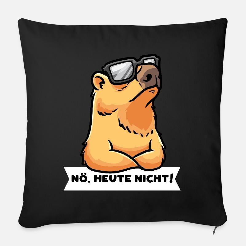 Capybara Wasserschwein Hartnäckig Capybara - Sofakissen mit Füllung 45 x 45 cm - Schwarz
