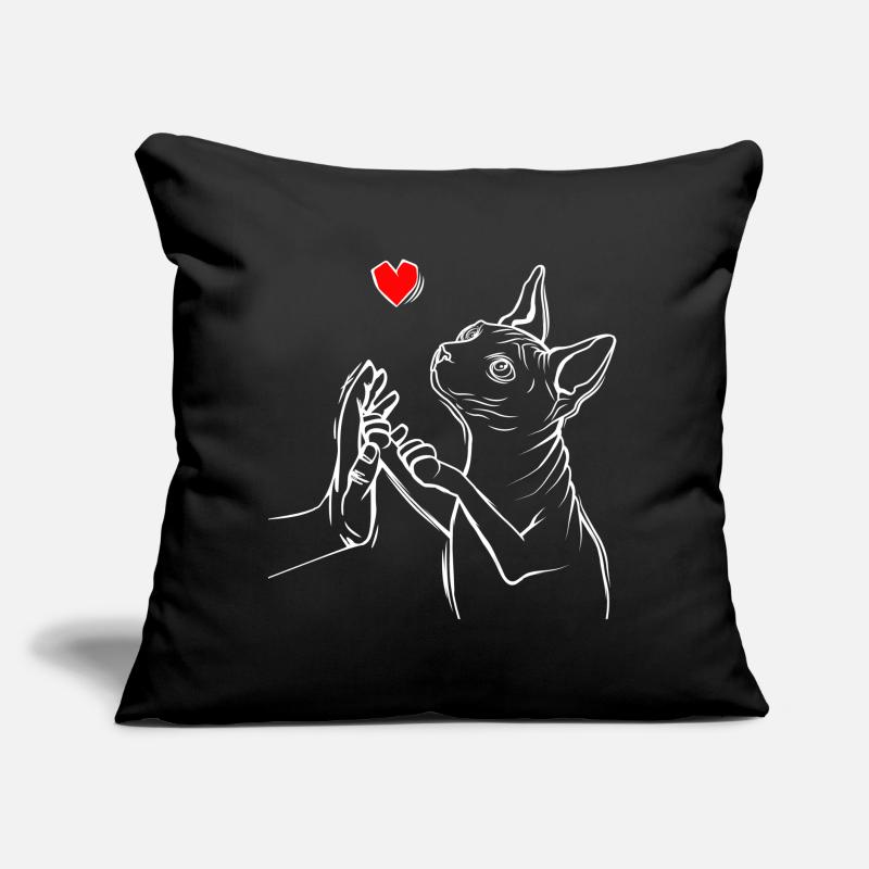 Sphynx Katze Liebe Sphinx Nacktkatze Sofakissen mit Füllung 45 x 45 cm