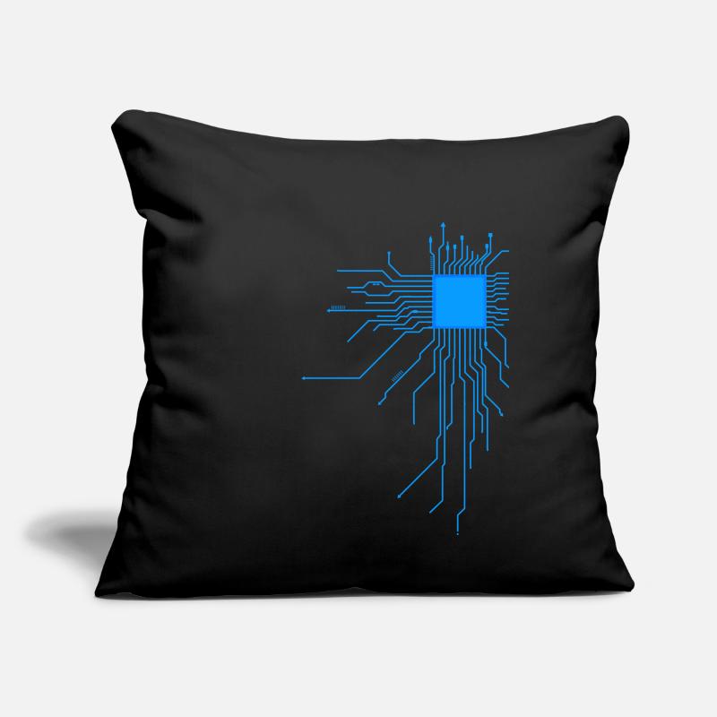 carte bleu ordinateur pc admin core cpu code nerd Coussin et housse de 45 x 45 cm