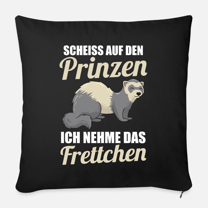 Frettchen - Sofakissen mit Füllung 45 x 45 cm - Schwarz