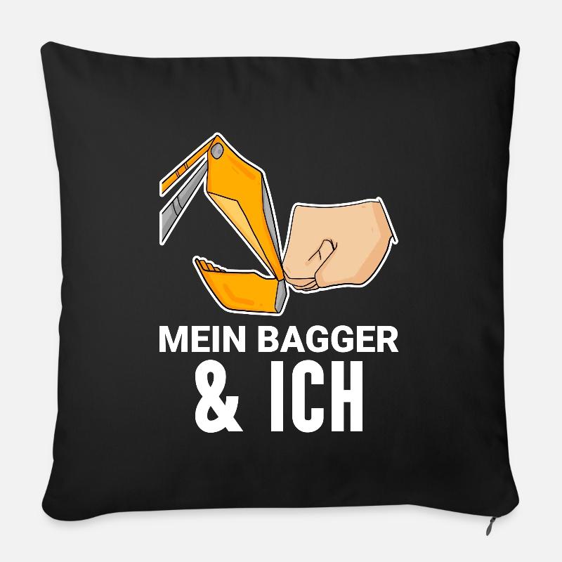 Bagger Baggerfahrer Spruch - Sofakissen mit Füllung 45 x 45 cm - Schwarz