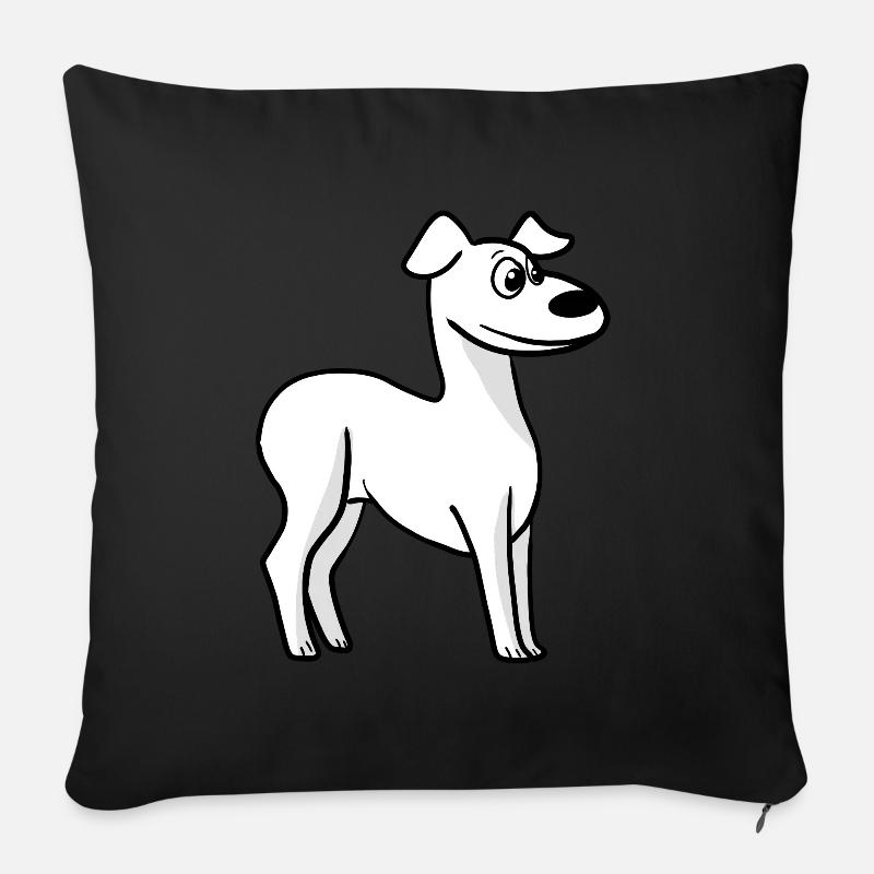 Whippet - Sofakissen mit Füllung 45 x 45 cm - Schwarz