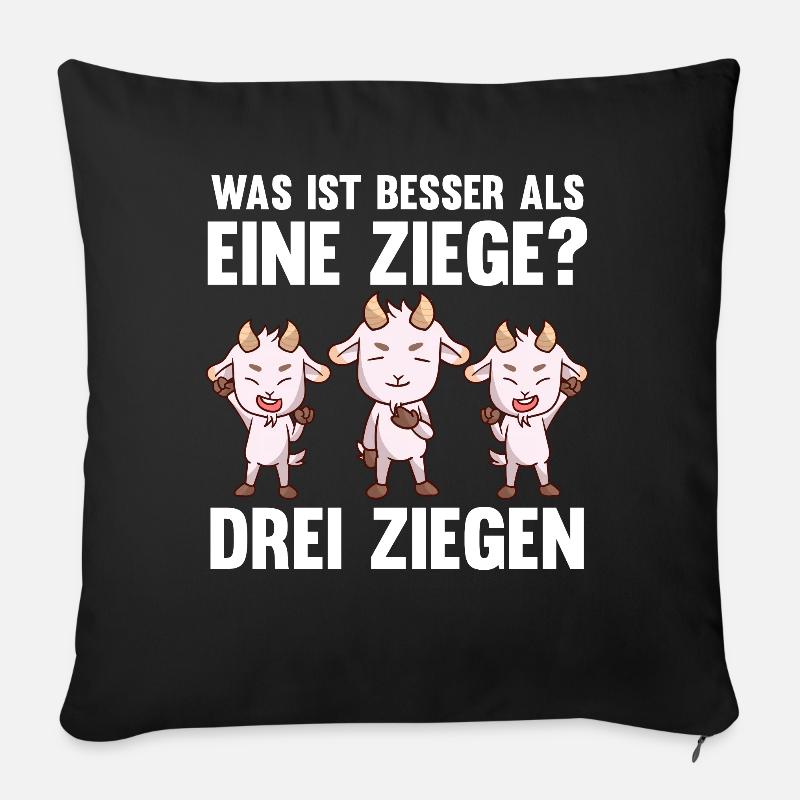 Ziegenbauer Ziegen Ziege - Sofakissen mit Füllung 45 x 45 cm - Schwarz