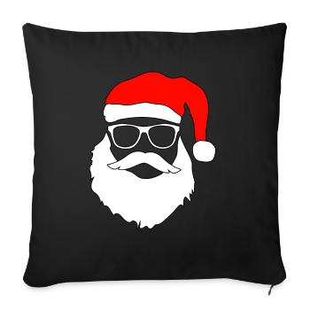 Cool Santa wears Sunglasses at Night Nikolaus XMAS - Sofakissen mit Füllung 45 x 45 cm - Schwarz - Vorne