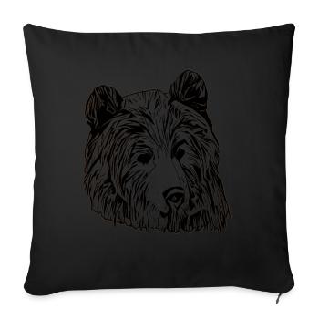 Bears animal motif animal face - Sofa pillow with filling 45cm x 45cm - black - Front