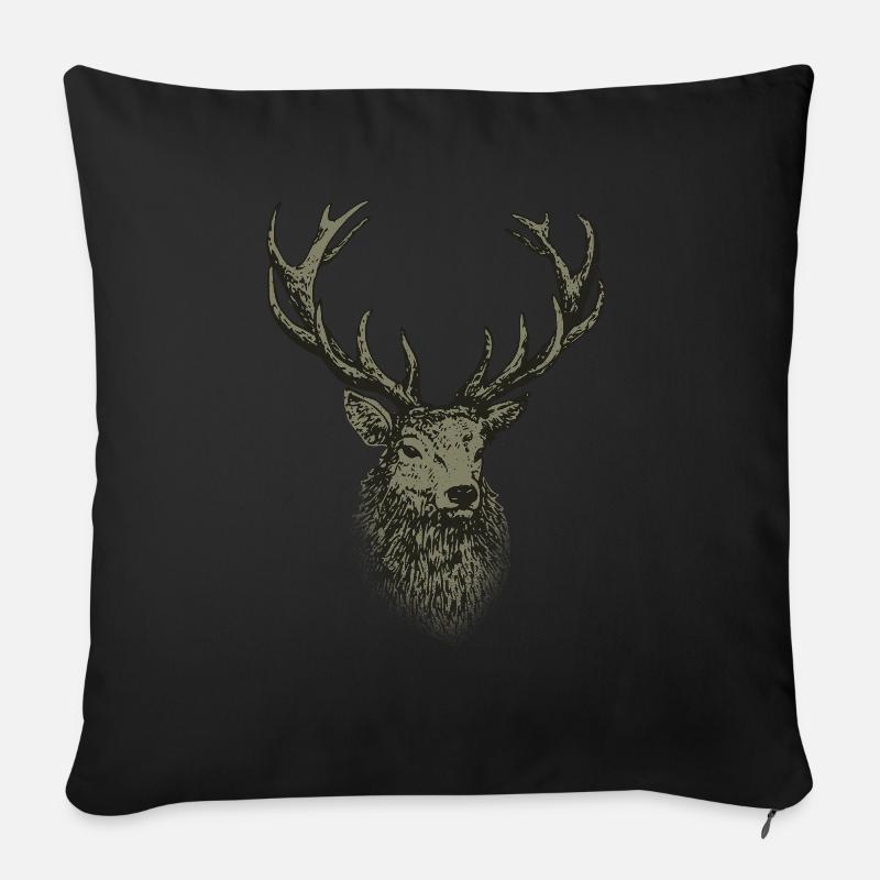 Jäger Shirt Herren Jagd Hirsch - Sofakissen mit Füllung 45 x 45 cm - Schwarz