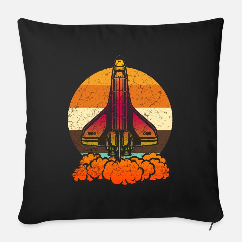 Space Shuttle - Sofakissen mit Füllung 45 x 45 cm - Schwarz