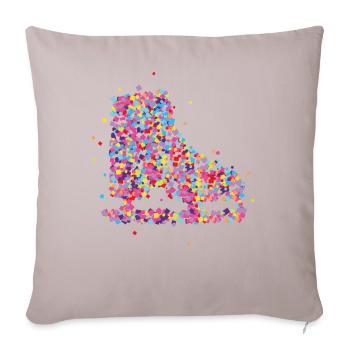 Patinage sur glace Patinage sur glace - Coussin et housse de 45 x 45 cm - taupe clair - Devant