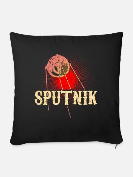 Sputnik Satellit - Sofakissen mit Füllung 45 x 45 cm - Schwarz